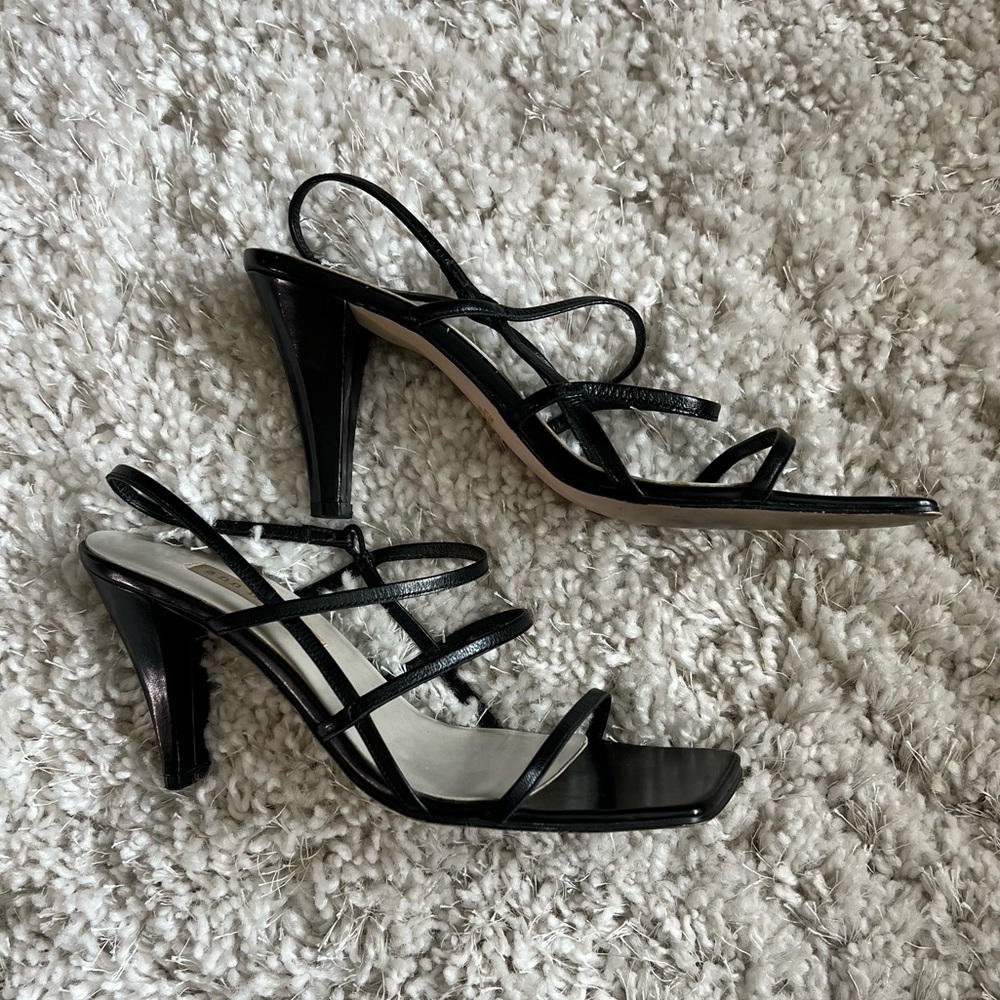Vintage Ann Marino Black Strappy Heels - Picture 3 of 8